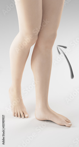 Gambe donna con ginocchio sinistro indicato