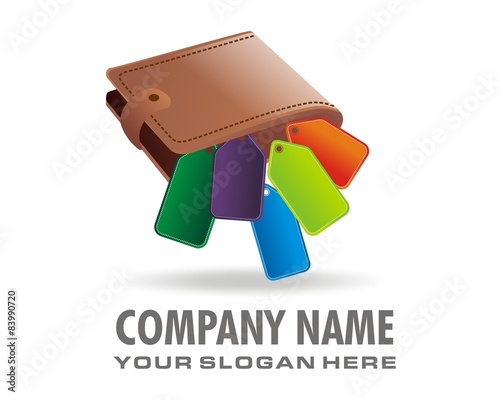 price tag wallet logo image vector