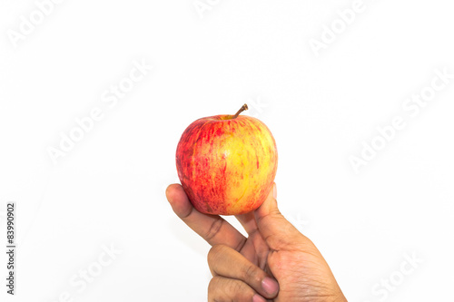 hand hold red apple