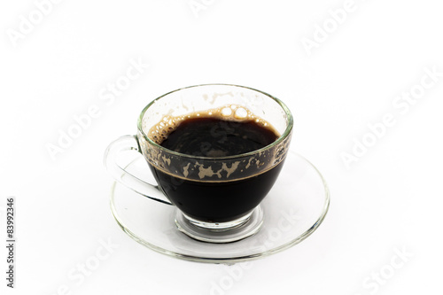 Fototapeta Naklejka Na Ścianę i Meble -  Black coffee in transparent mug