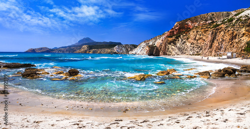 beautiful scenic beaches of Greek islands - Fyriplaka on Milos  photo