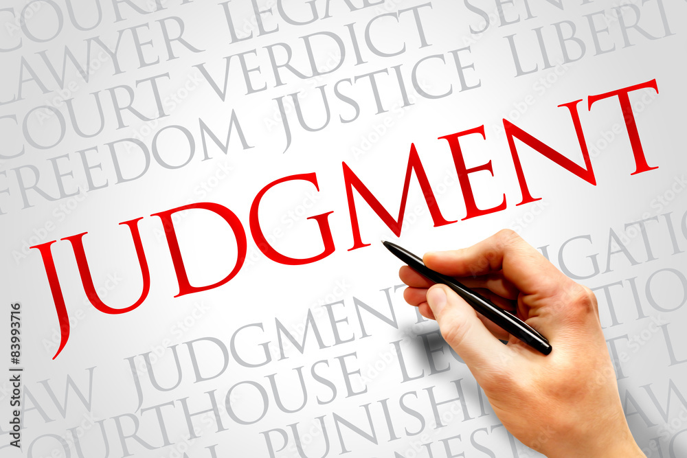 Judgement word cloud concept Judgement word cloud concept