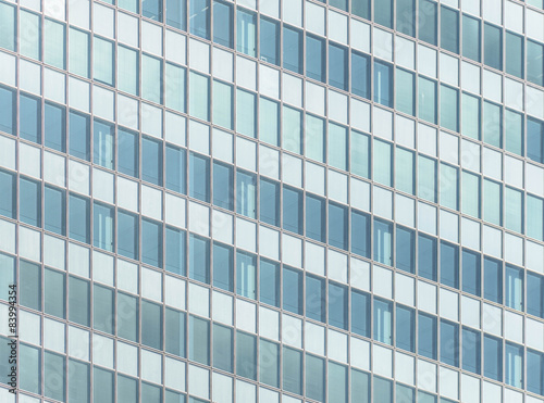 Facades and windows of empty office building
