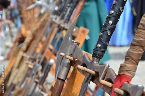 Fototapeta Naklejka Na Ścianę i Meble -  War symbol. Medieval weapons for close combat.