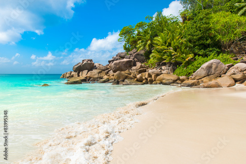 Beautiful Paradise beach - Anse Georgette at Praslin, Seychelles