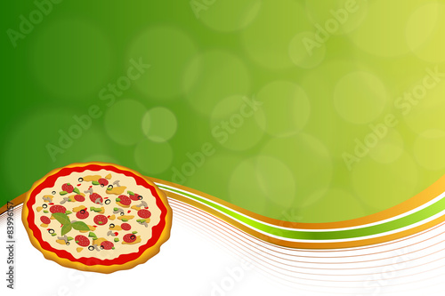 Abstract background fast food pizza orange green 