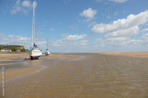 Yachts, beach mooring.