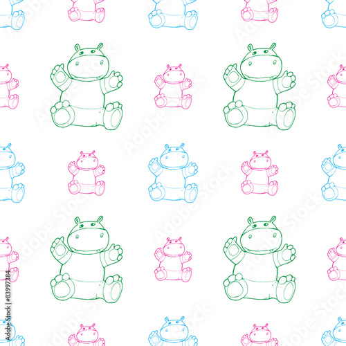 Seamless pattern with african animals silhouettes