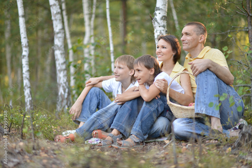 Beautiful happy family relaxing 