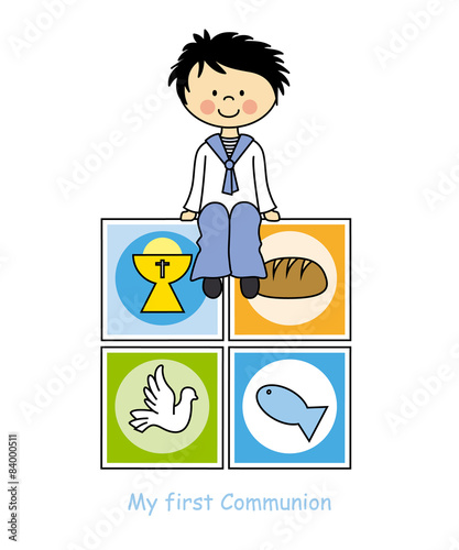 Boy First Communion card