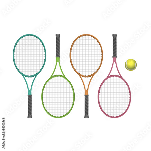 Vector Tennis Rackets with Ball © Zonda