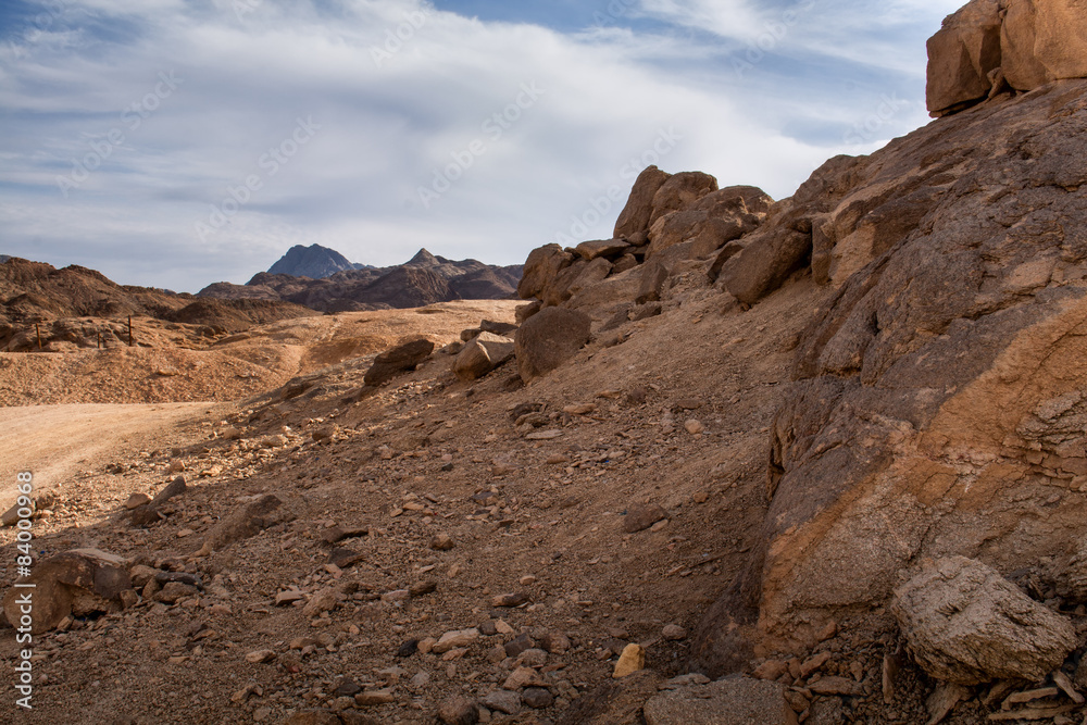 Rocky hills in the desert in Egypt Rocky hills in the desert in Egypt