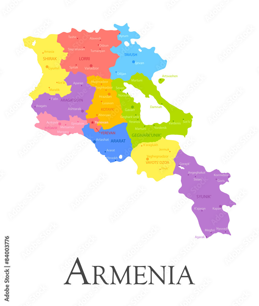 Republic of Armenia - Map - Vector Stock Vector - Illustration of  geography, state: 83149112