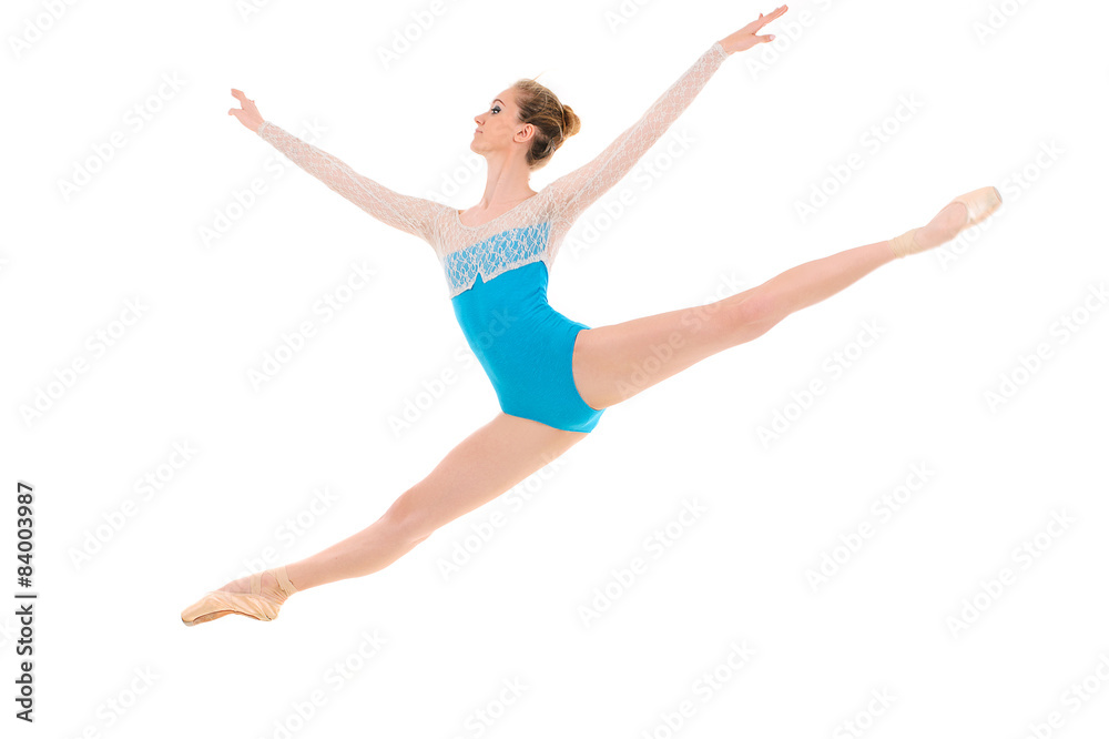 jumping professional ballerina