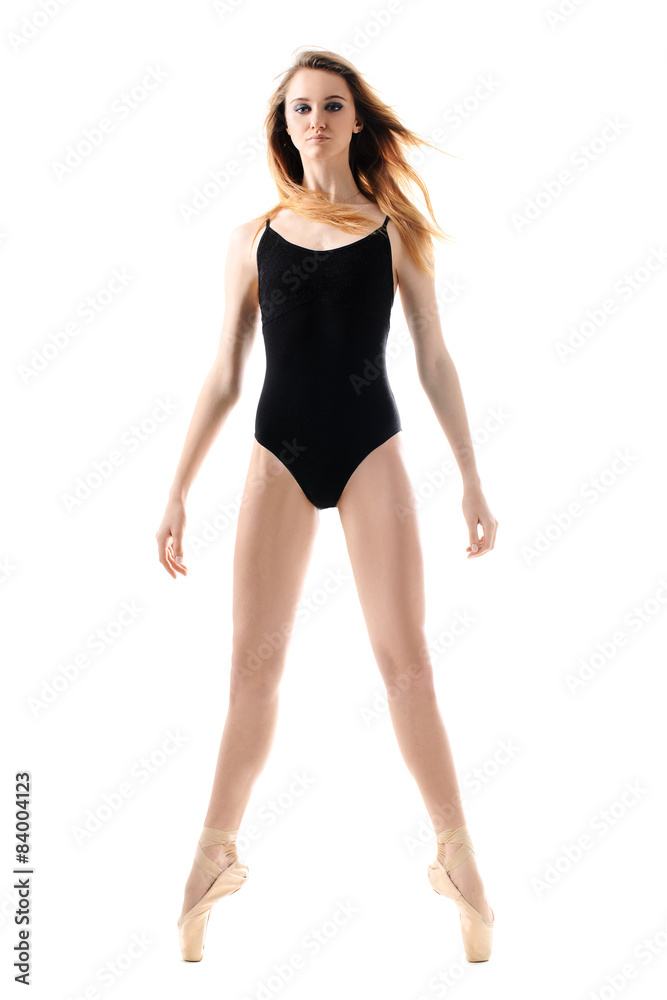 young ballerina with long legs on tiptoe young ballerina with long legs on tiptoe