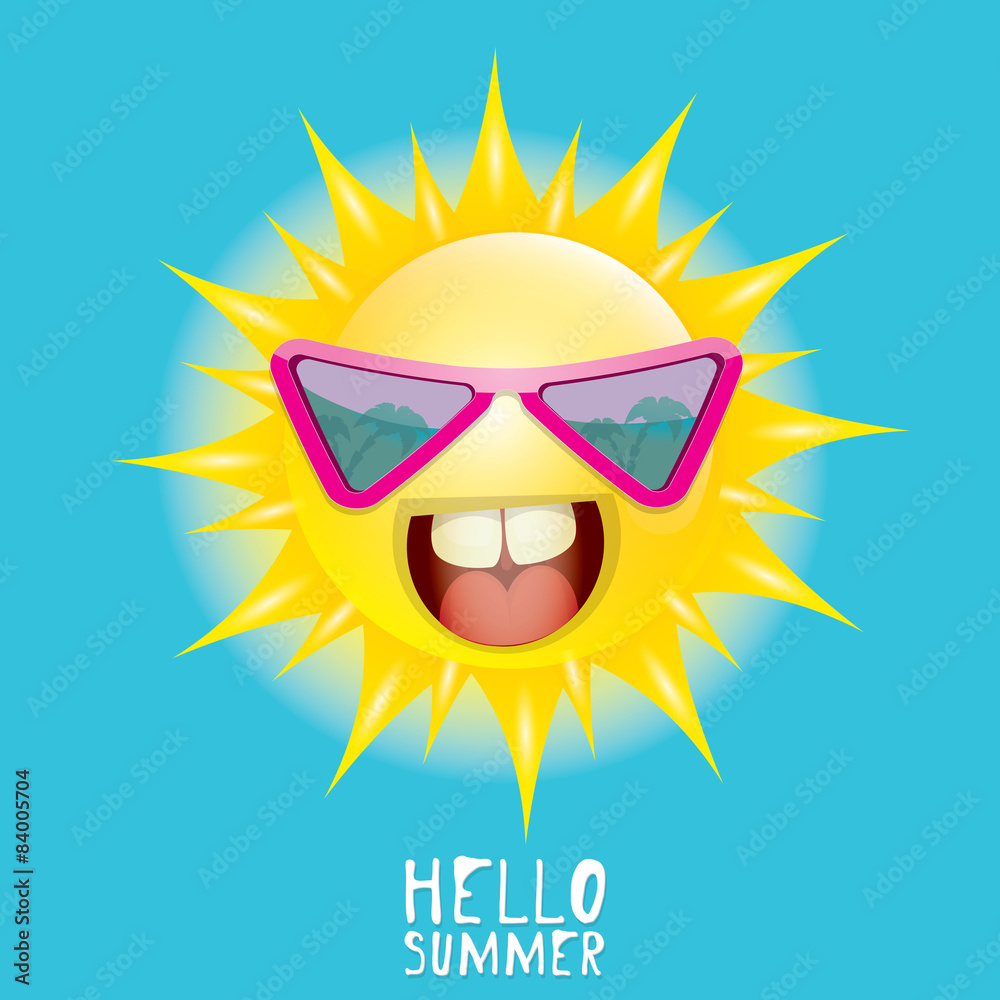 Hello Summer. vector summer smiling sun Hello Summer. vector summer smiling sun