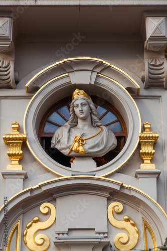 Gebäudedetail eines historischen Gildehauses am Großen Platz in Brüssel photo