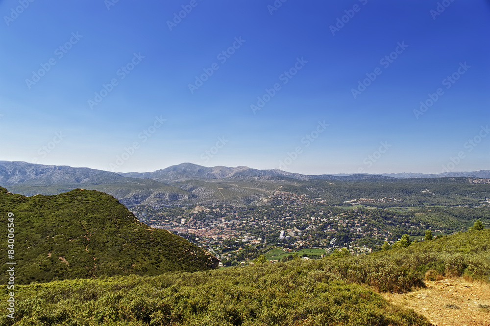 View to Cassis, Provence from mountains in summer