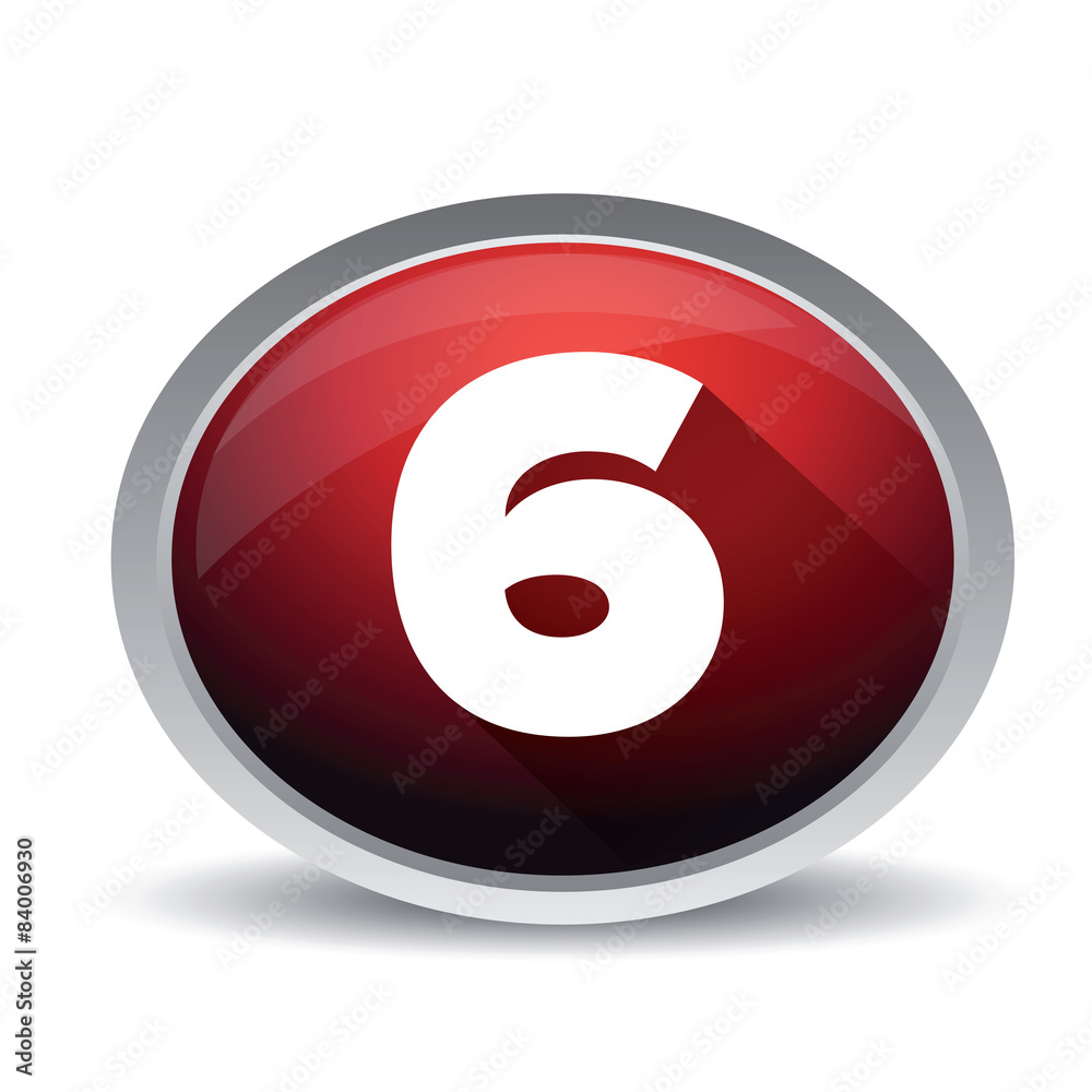 Number six vector button Number six vector button