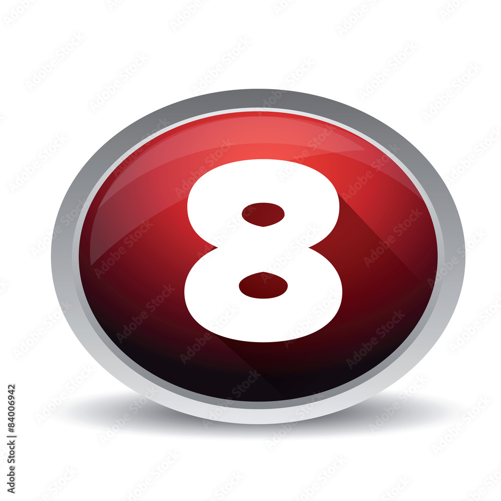 Number eight vector button Number eight vector button