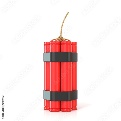 Naklejka Red dynamite sticks - TNT with wick, standing. 3D render
