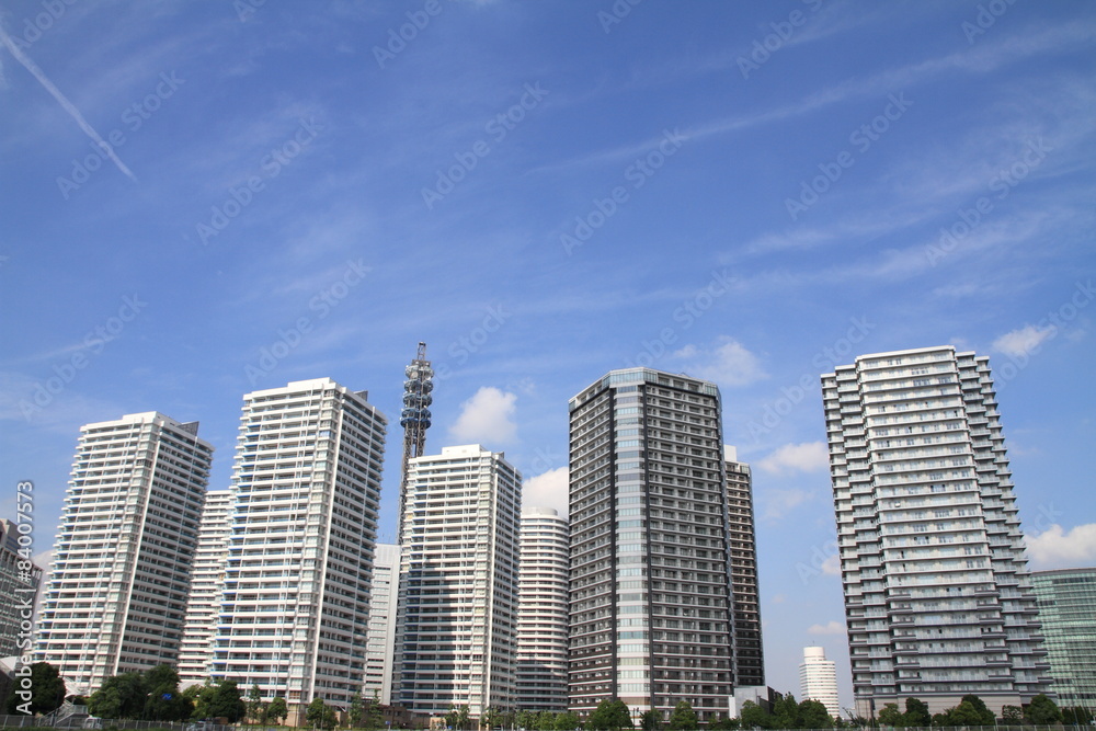 横浜みなとみらい21の高層マンション群