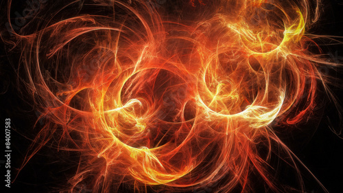 Glowing abstract hot flames