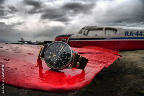 Old luftwaffe watch on a plane photo