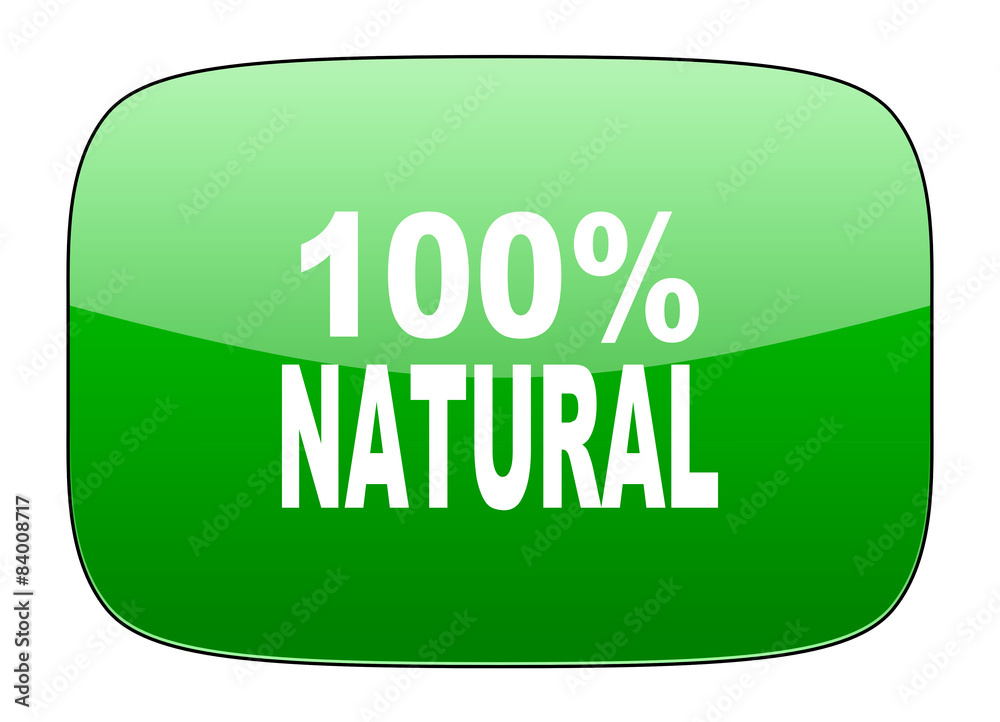 natural green icon 100 percent natural sign natural green icon 100 percent natural sign