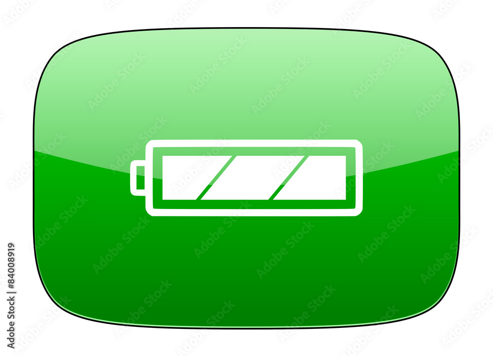 battery green icon charging symbol power sign