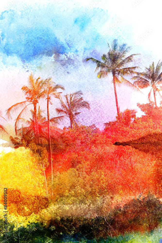 Fototapeta premium Abstract tropical landscape