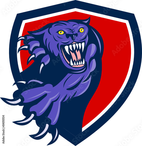 Black Panther Attacking Claws Crest Retro