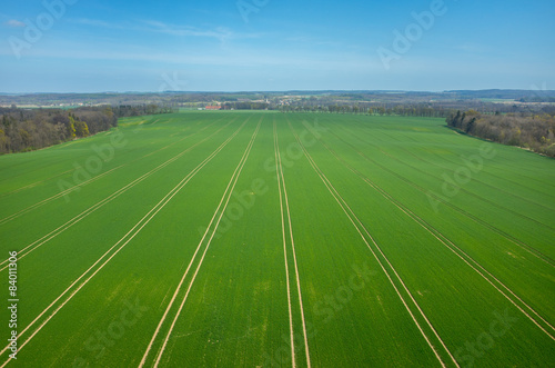 Aerial view of the field