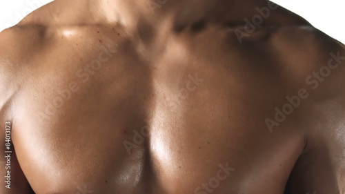 Wallpaper Mural Close up shot of an ethnic athlete with no shirt on and big muscles Torontodigital.ca