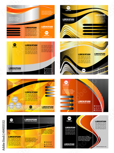 Vector collection of tri-fold brochure design templates
