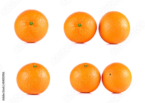 Collection Mandarin orange isolated on white background