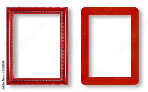 Red frame isolated on white background