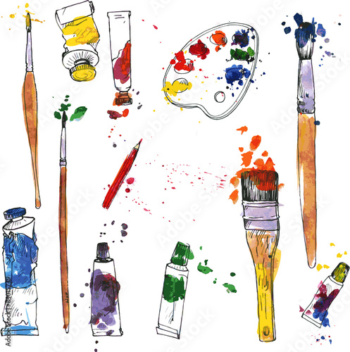 set of art materials 