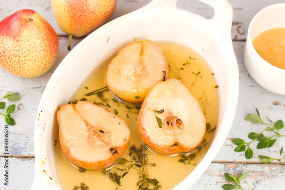 roasted pears with honey and thyme