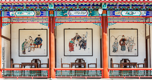 Beijing, China - on March 23, 2015:The Summer Palace public demonstration of Chinese Peking Opera  character image  ，Peking Opera is regarded as quintessence of China. photo