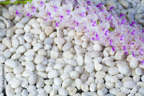 stones and orchid photo