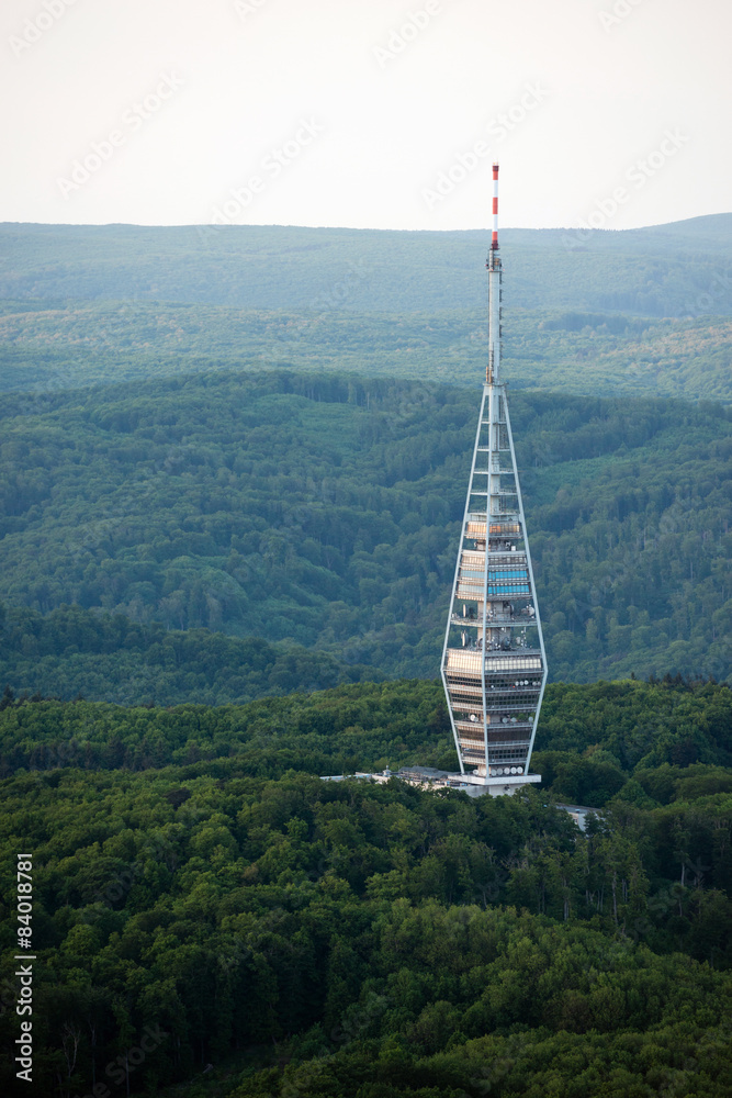 Aerial view of Kamzik TV tower in Bratislava, Slovakia Stock Photo | Adobe  Stock