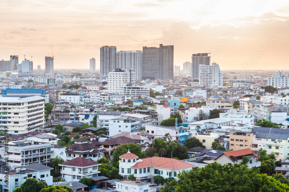 Obraz premium Twilight view bangkok city.