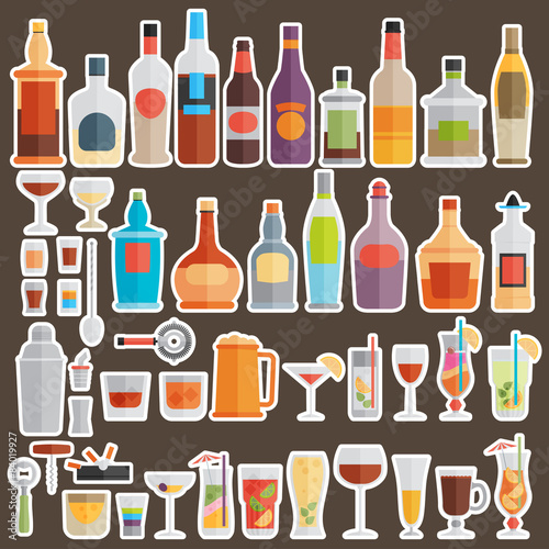 Drinks and beverages icon set