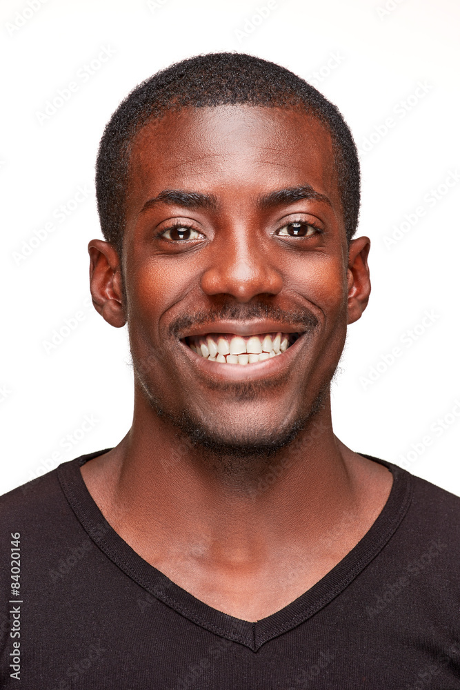 portrait of handsome young black african smiling man portrait of handsome young black african smiling man