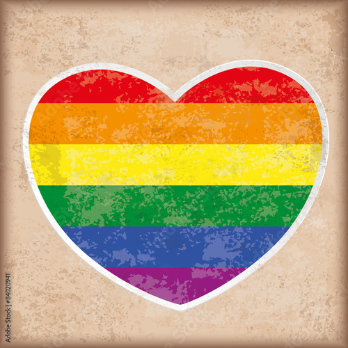 Rainbow Heart Vintage