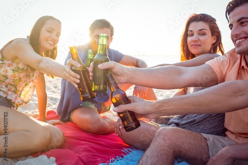 Happy hipsters drinking beer © WavebreakmediaMicro