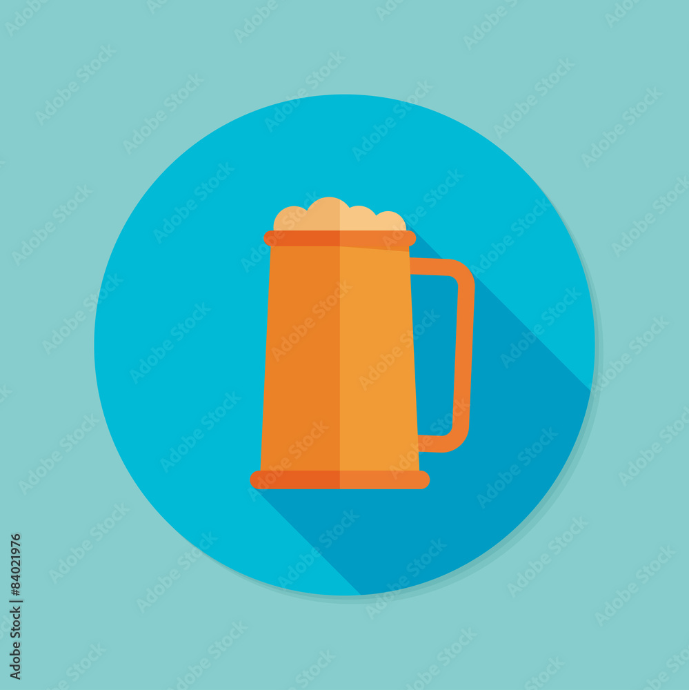 Beer. Flat icon with long shadow. EPS10 Beer. Flat icon with long shadow. EPS10