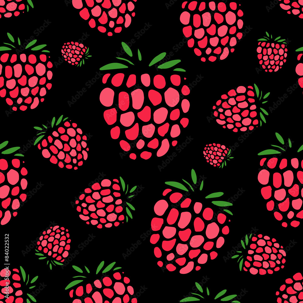 Raspberry seamless pattern for your design