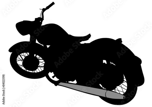 Old retro bike on white background